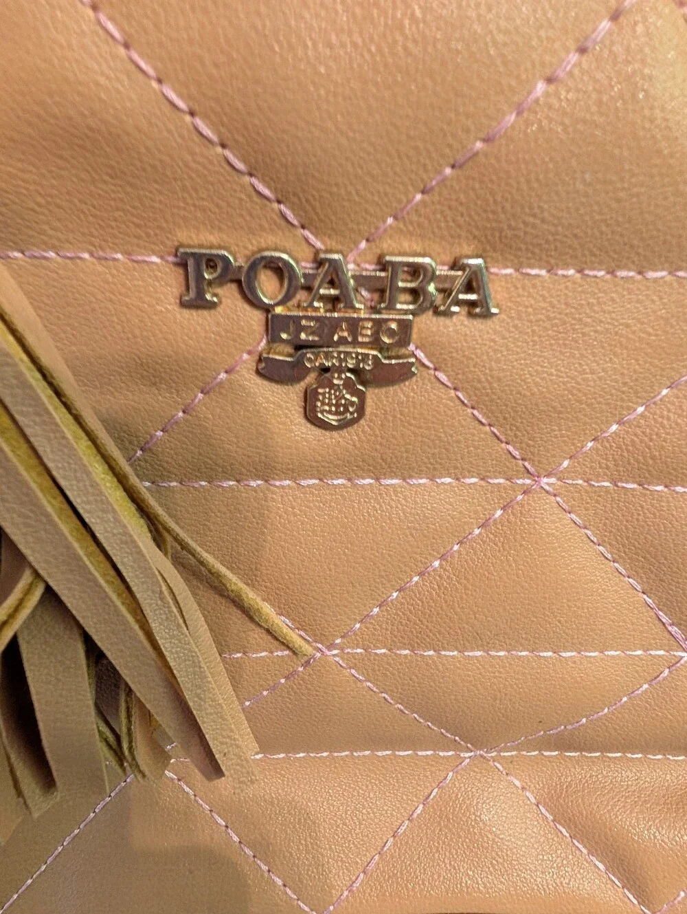 Quilted Tan Chain-Handle Shoulder Bag